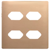 Placa 4x4 4 Tomadas - Novara Especiais Ouro Rose